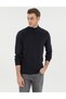 Navy Blue Slim Fit Half Fisherman Knitwear Sweater 50300498-Vr033 - 3
