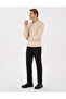 Black Regular Fit Elastic Waist Canvas Trousers 50317282-Vr046 - 3