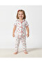 Girl's Summer Short Sleeve Double Breasted Collar Cherry Printed Nightgown Set