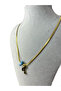 Snake Chain with Evil Eye Beads -T- Letter Pendant- “”Anti-Allergic “” Gold 316L Stainless Steel - 7