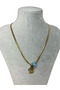 Snake Chain with Evil Eye Beads -B- Letter Pendant- Gold 316L Stainless Steel - 6