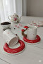 Handmade Dila Design Heart Design 4-Piece 2-Person Ceramic Coffee Cup Set 90 ml. - 3