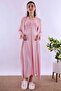 Cotton Robe Maternity Nightgown Set Effortt |   Breastfeeding Feature - Pink - 2