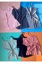 Corded Cotton and Lycra 6 Pieces Colorful Rope Strap Lace V-Neck T-shirt - 3