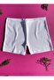 Cotton 3-Piece Black, Ecru, White Color Ribbed Women's Boxer-Shorts - 3