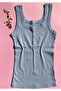 Seta Bianca Ribbed 4-Piece Button Detailed Thick Strap Black, White, Rose K. and Blue Color Women's Undershirt 64V63 - 7