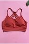 Diver Fabric Black Color Thin Strap Women's Sports Athlete-Bustier with Removable Pads 64V48 - 2