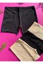 Cotton 4-Piece Black and Tan Color Ribbed Women's Boxer-Shorts
