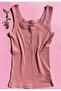 Seta Bianca Ribbed 3-Pack Button Detailed Thick Strap Black, White and Dusty Rose Color Women's Undershirt 64v63 - 6