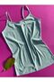 Women's 4 Pieces Rope Strap Cotton Lycra Corded Women's Athlete (Chağla Green- Pink- Light Blue- Black) - 5