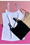 Basic Women's Undershirt with Rope Straps in Black, White and Skin Color, Pack of 3, Cotton Rope Straps - 3