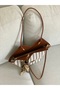 New Season Women's Shoulder Bag with Scarf and Corn Detail - 3