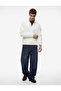 Long Sleeve Ribbed Basic Half Zip Sweatshirt - 2