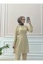 Belted Hijab Double Set Beige