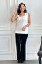 Steel Knitted Trousers with Slit Cuffs and Spanish Cuff Ribbed Stitching - 4