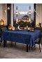 Velvet Textured Sapphire Color Tablecloth - 3