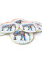Elephant Gold Gilded Glass Serving Plate Set - 6