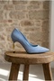 Stiletto Light Blue Women's Heeled Shoes Comfortable Vegan Leather Daily and Special Occasion - 8