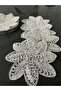 6-Piece Silvery Coffee-Edged Stylish Presentation Tulle Napkins with Laces - 3