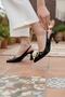 Women's Sante Black Patent Leather Buckle Detailed Heeled Shoes - 2