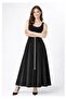 Women's Black Velvet Long Mevlana Skirt with Front Zipper, Flared, Stylish and Modern - 5