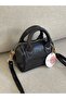 Small Lined Black Hand Bag with Long Strap En17 Boy12 - 2
