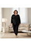 Plus Size Women's Sleeve Stone Detailed Combed Cotton Blouse