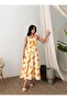 25Y5204 Women's Orange Patterned Crochet Strap Dress - 3