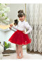 Girl's Red Costume Skirt with Tulle/Tutu 4-Layer Lining Suitable for October 29Th/April Show Use
