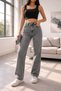 Skyrim Lycra 90's Women's Smoked Snow Super High Waist Slit Leg Denim Jeans - 6