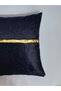 Pillowcase Velvet Fabric Velvet Look Square Throw Pillow Cover with Gold Leather Accessories 40 X 40 cm - 7