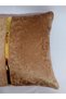 Pillowcase Velvet Fabric Velvet Look Square Throw Pillow Cover with Gold Leather Accessories 40 X 40 cm - 3