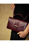 Women's Burgundy Buckle Faux Leather Hand and Shoulder Bag Marla