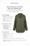 Women's Khaki Basic Oversize Linen Pocket Long Sleeve School Plus Size Shirt - 6