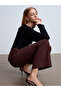 72257 Suede Trousers with Stitching Detail - Burgundy