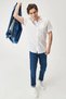 100% Cotton Pocket Short Sleeve Regular Fit Linen Shirt Men's SHIRT W5J7LO989 - 8