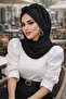 شال أسود مسطح ملتوي جاهز - 2