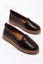 Women's Bitter Brown Genuine Leather Orthopedic Ballerinas - 2
