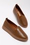 Women's Brown Genuine Leather Orthopedic Ballerinas