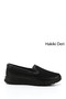 Women's Black Wedge Sole Genuine Leather Comfort Shoes