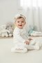 Cotton Heart Embroidered Baby Girl Romper Hospital Discharge Set - 3