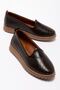 Women's Bitter Brown Genuine Leather Orthopedic Ballerinas
