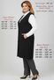 Women's Steel Knit Knitwear Plus Size Oversized Mother's Seasonal Long Black Stone Embroidered Vest - 5
