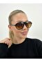 Unisex Tina Aviator Sunglasses Uv400 Brown Black - 2