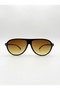 Unisex Tina Aviator Sunglasses Uv400 Brown Black - 3