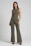 Khaki High Waist Flare Leg Stylish Casual Women's Leggings Mg2645 - 2
