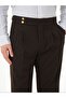 Men's Regular Fit High Waist Pleated Buckle Fabric Trousers - 5