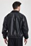 Oversized Men's Black Leather Jacket - 3