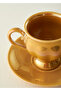 Clara Set of 2 Porcelain Coffee Cups Mustard (90 Cc) - 3