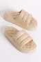 Women's Cream Comfortable Sliced Model Open Front Eva Slippers - 2